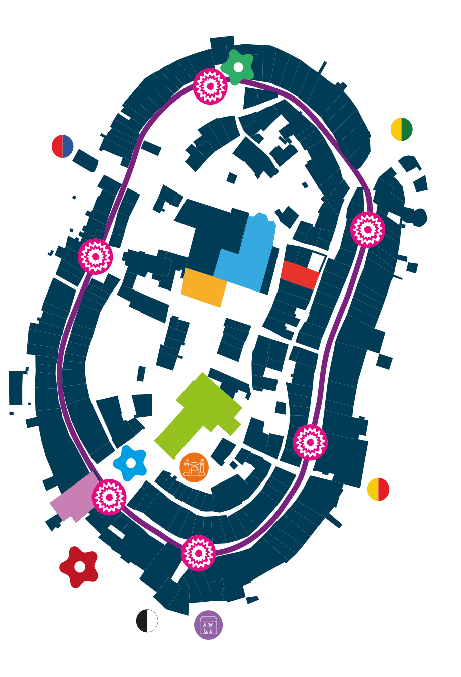 Mappa di Lucignano con punti della Maggiolata
